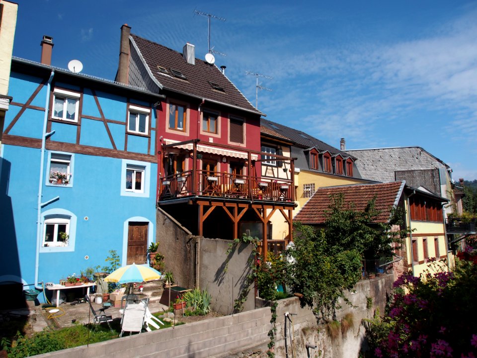 Backside of houses of Rue Wilson at the La Liepvrette