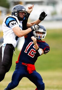 Tackle defender hit
