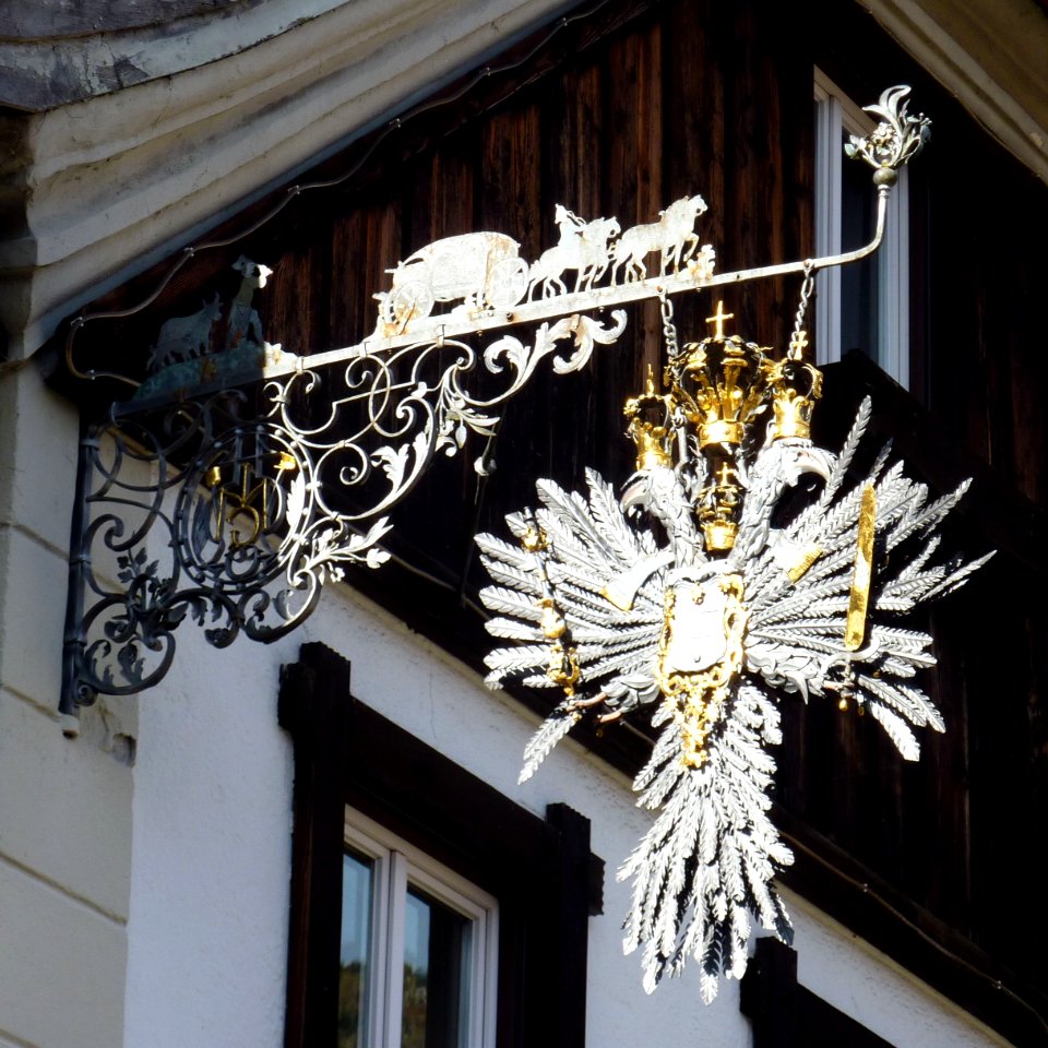 Bad Hindelang Adler-Post Wirtshausschild besonnt