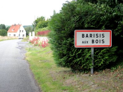 Barisis-aux-Bois (Aisne) city limit sign