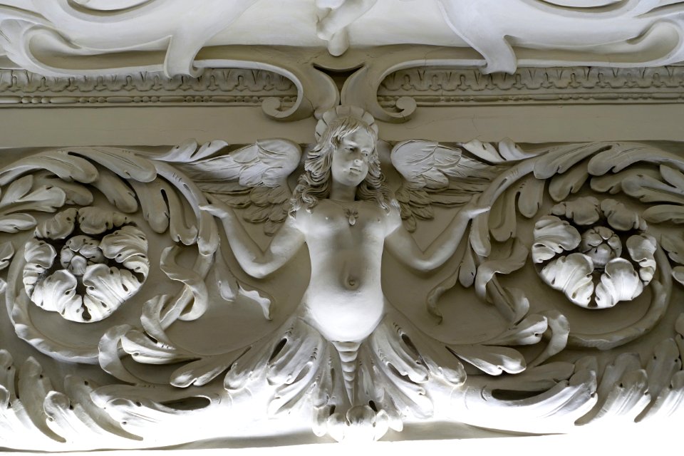 Baroque stucco ceiling by Carlo Moretti Brentano, detail, completed 1674 - Stadtmuseum Fembohaus - Nuremberg, Germany -DSC02178