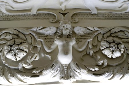 Baroque stucco ceiling by Carlo Moretti Brentano, detail, completed 1674 - Stadtmuseum Fembohaus - Nuremberg, Germany -DSC02178