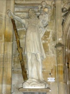 Bar-le-Duc (Meuse) église St.Etienne, statue St.Christophe