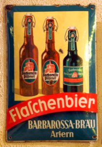 Barbarossa-Bräu flaschenbier enamel advertising sign