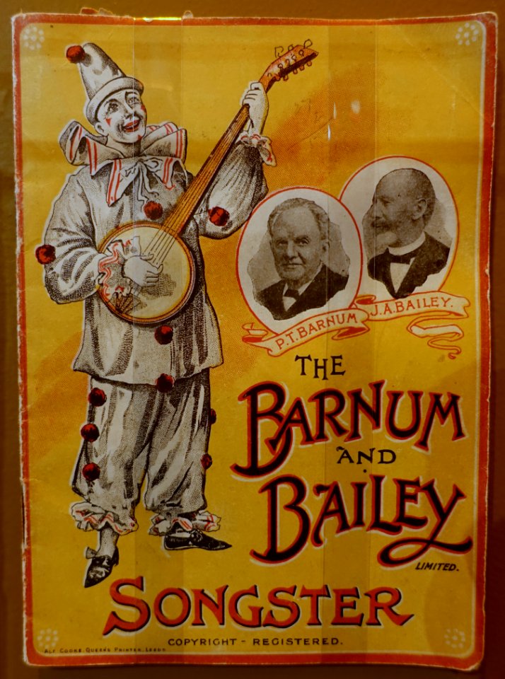 Barnum & Bailey Songster, Railway Tour, Great Britain, by Alf Cooke, 1899, ink on paper - Circus Museum - John and Mable Ringling Museum of Art - Sarasota, FL - DSC00202