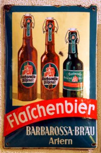 Barbarossa-Bräu, Artern, enamel beer advertising sign