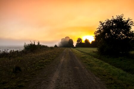 Landscape twilight sun