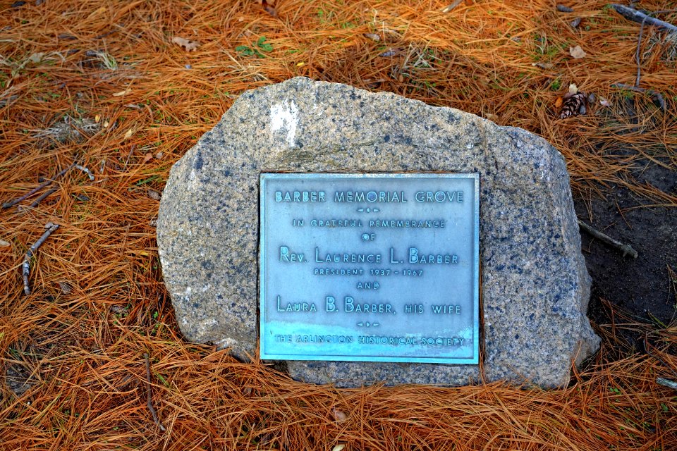 Barber Memorial Grove memorial - Arlington, MA - DSC03165