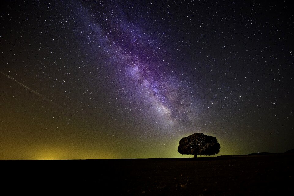 Milky way night silhouette