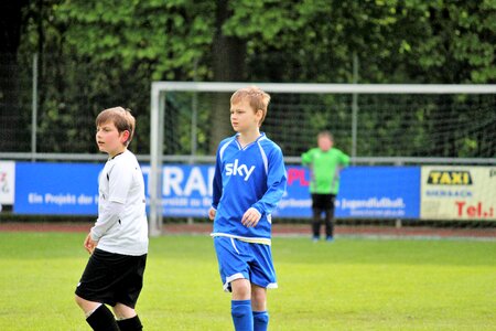 Football pitch football player meadow