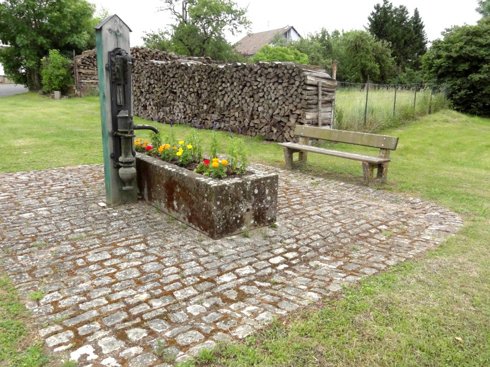 Barchain (Moselle) fontaine fleurie