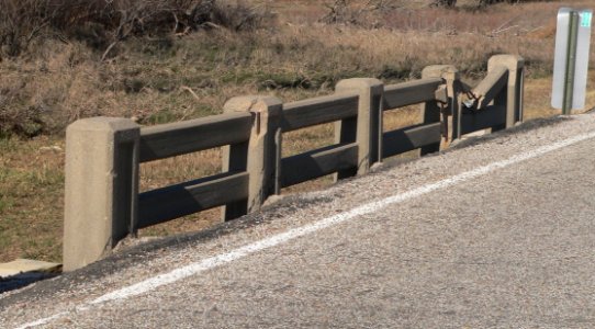 Barton Co bridge NE 60 Ave N of 210 Rd, W guardrail 1