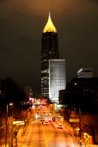 Bank of America Plaza at night, Dec 2016