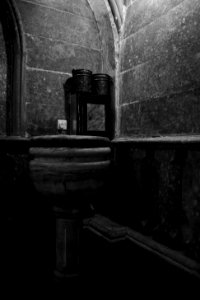 Baptismal font at the Monastery of Saint Matthew