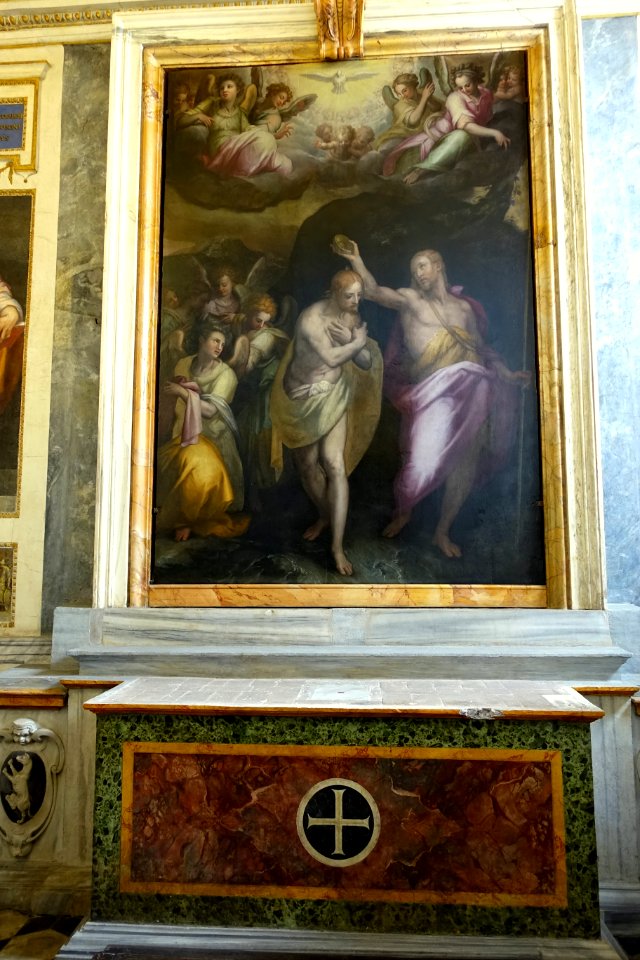 Baptism of Christ by Giovanni Battista Naldini, 1580 - Trinità dei Monti - Rome, Italy - DSC04520