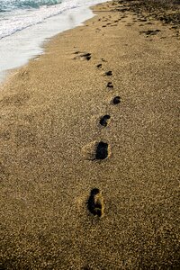 Footsteps sea beach