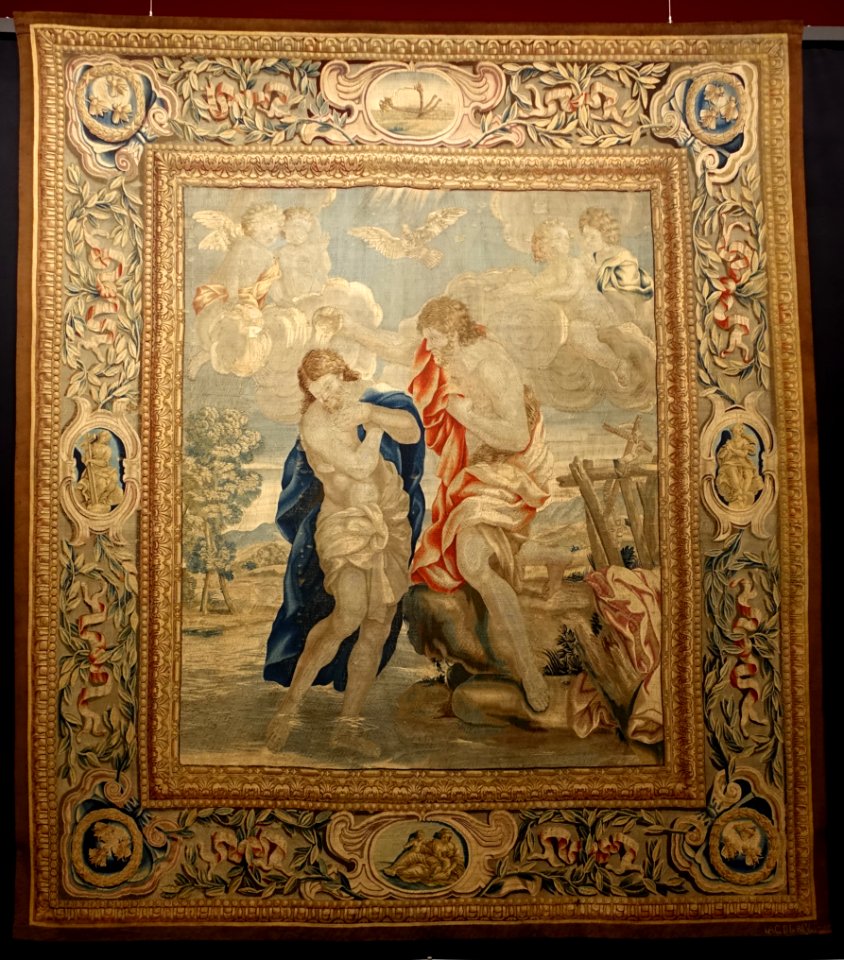 Baptism, from the Life of Christ, Barberini Tapestries, Rome, 1644-1656 - Jordan Schnitzer Museum of Art, University of Oregon - Eugene, Oregon - DSC09443