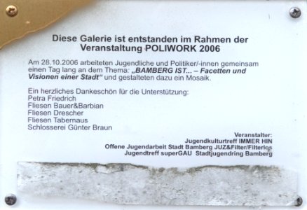 Bamberg, Am Leinritt – Mosaike (Infotafel)