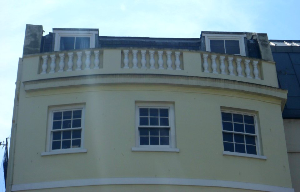 Balustrade on Parapet at Royal Pavilion Tavern, Castle Square, Brighton (May 2013)