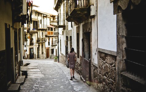 Charming picturesque gray street