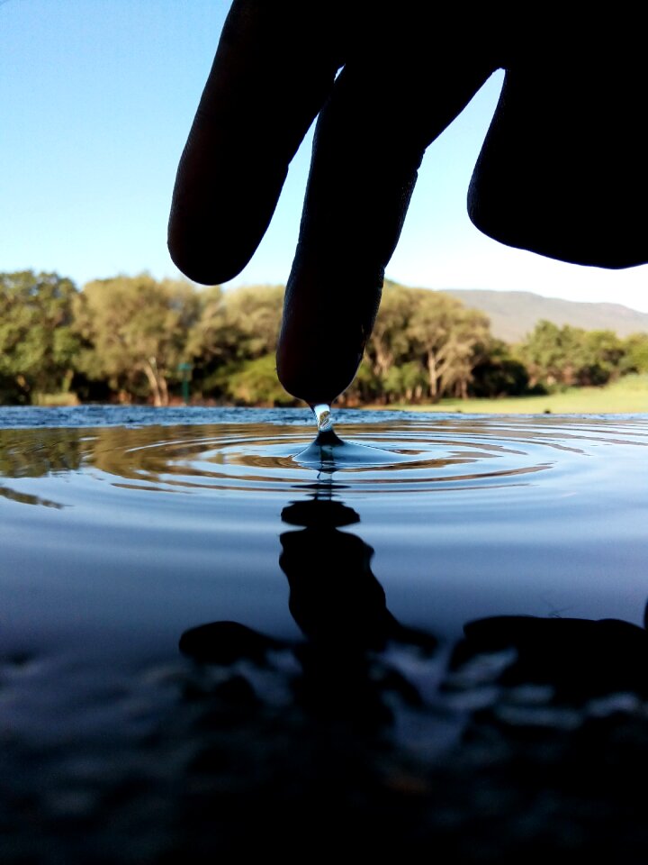 Finger silhouette ripples