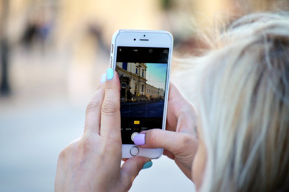 Woman smartphone social
