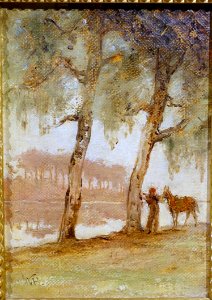 Banks of St. Johns River by William Morris Hunt, 1873-1874, oil on canvas - Bennington Museum - Bennington, VT - DSC09124