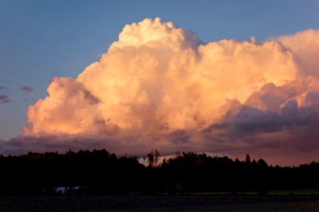 Bank of pink clouds over Gåseberg 2 photo