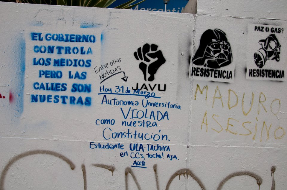 Banner at demonstrations and protests against Chavismo and Nicolas Maduro government 28