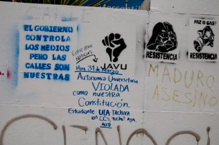 Banner at demonstrations and protests against Chavismo and Nicolas Maduro government 28