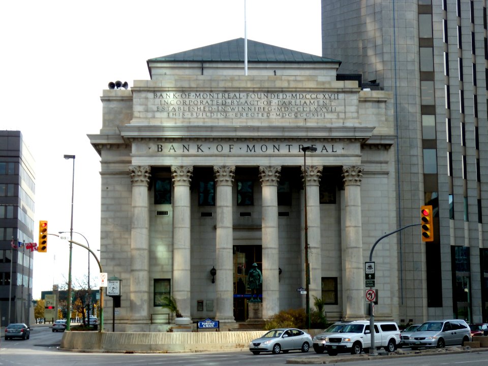 Bank of Montreal building at Portage and Main intersection in Winnipeg, Manitoba
