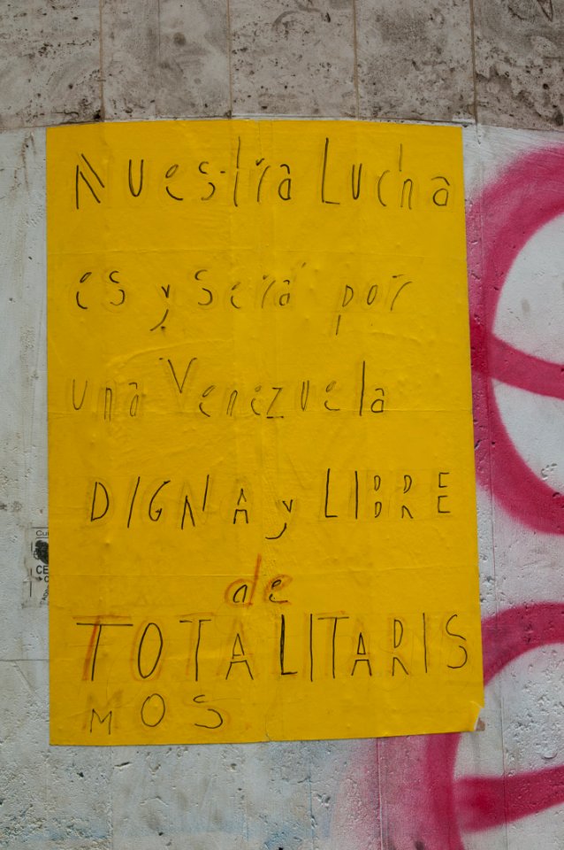 Banner at demonstrations and protests against Chavismo and Nicolas Maduro government 38