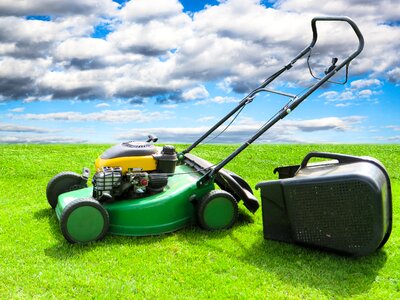 Rush lawn mower clouds photo