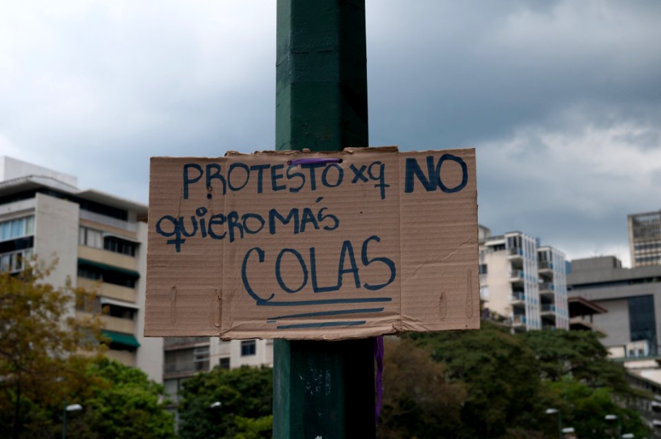 Banner at demonstrations and protests against Chavismo and Nicolas Maduro government 09