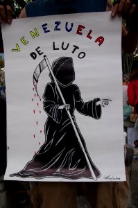 Banner at demonstrations and protests against Chavismo and Nicolas Maduro government 43