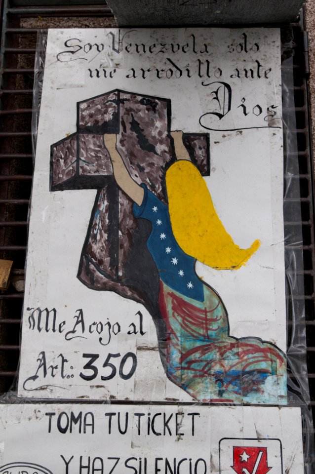 Banner at demonstrations and protests against Chavismo and Nicolas Maduro government 46