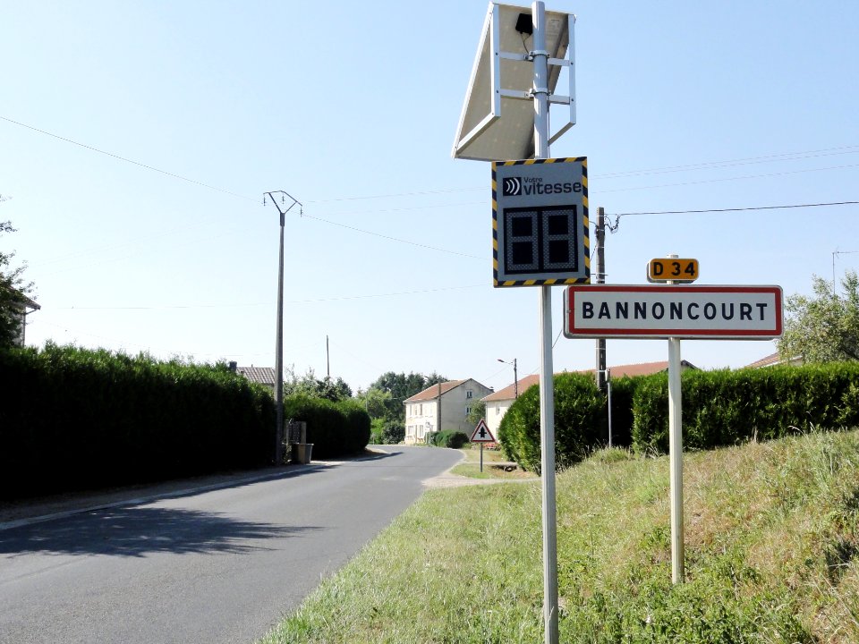 Bannoncourt (Meuse) city limit sign