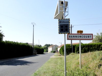 Bannoncourt (Meuse) city limit sign