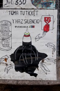 Banner at demonstrations and protests against Chavismo and Nicolas Maduro government 45