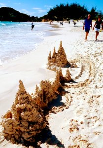Bermuda (UK) image number 229 sandcastle with couple walking nearby