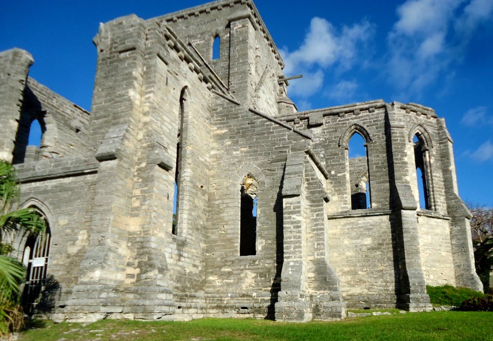 Bermuda (UK) image number 131 unfinished church in St. George's with blue sky