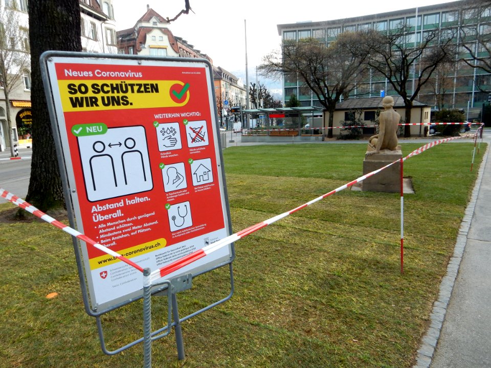 Bern Absperrung Pärke während COVID-19
