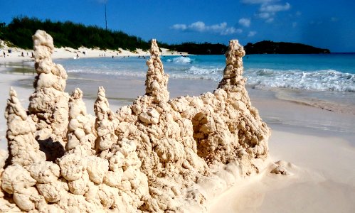 Bermuda (UK) image number 106 sandcastle Horseshoe Bay beach spires ocean clouds