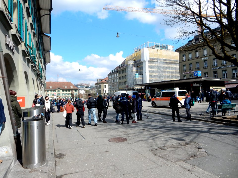Bern - Klimakundgebung während Covid-19-Einschränkungen
