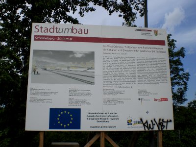 Berlin Südkreuz Radlerbr Bauschild