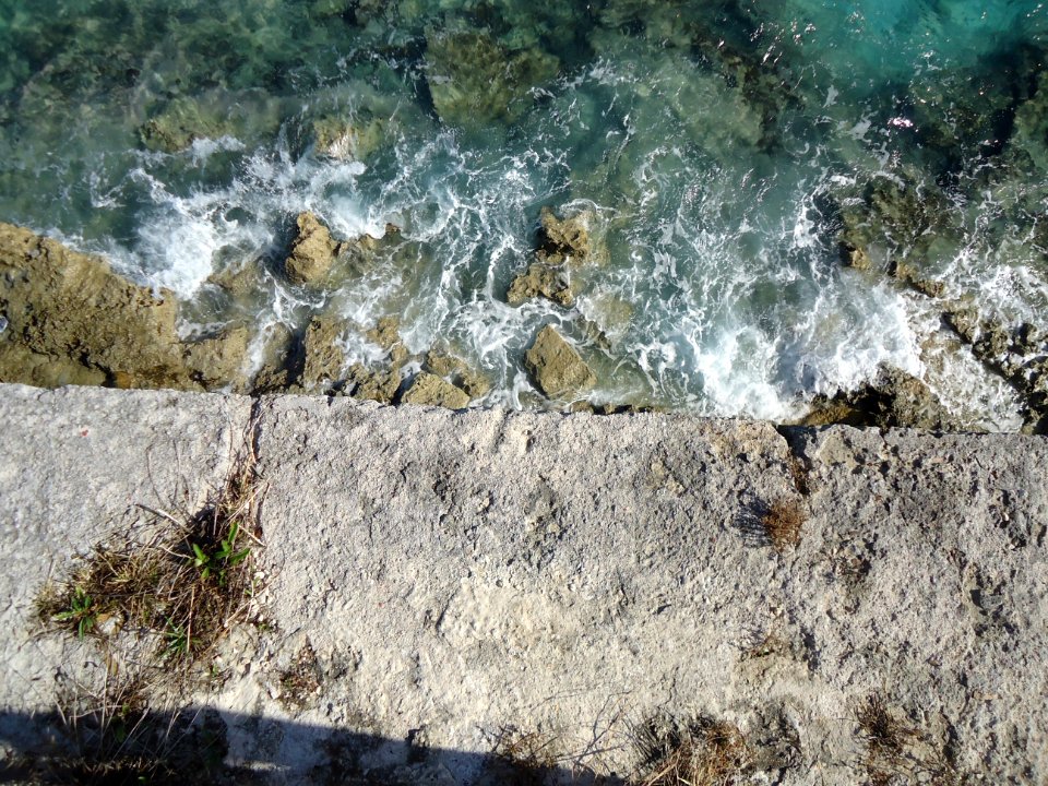Bermuda (UK) Number 151 Looking straight down from Fort St. Catherine's to Atlantic Ocean