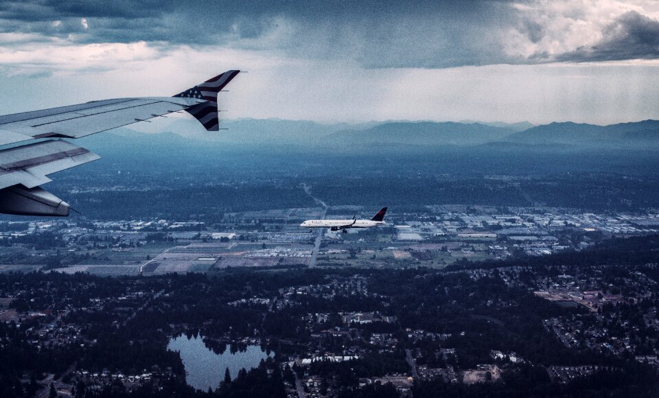 Airborne view landscape