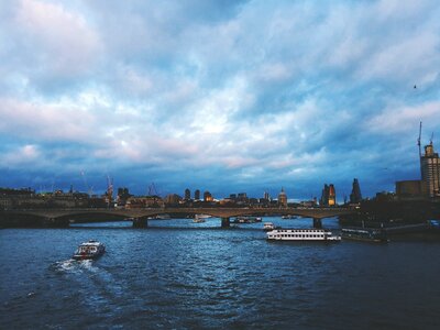 Sky clouds boat transportation photo