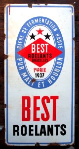 Best Roelants enamel beer advertising sign