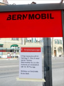 Bernmobil Fahrplan während COVID-22